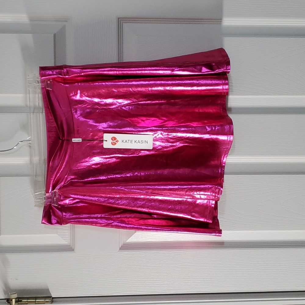 Kate Kasin : metallic pink skater skirt